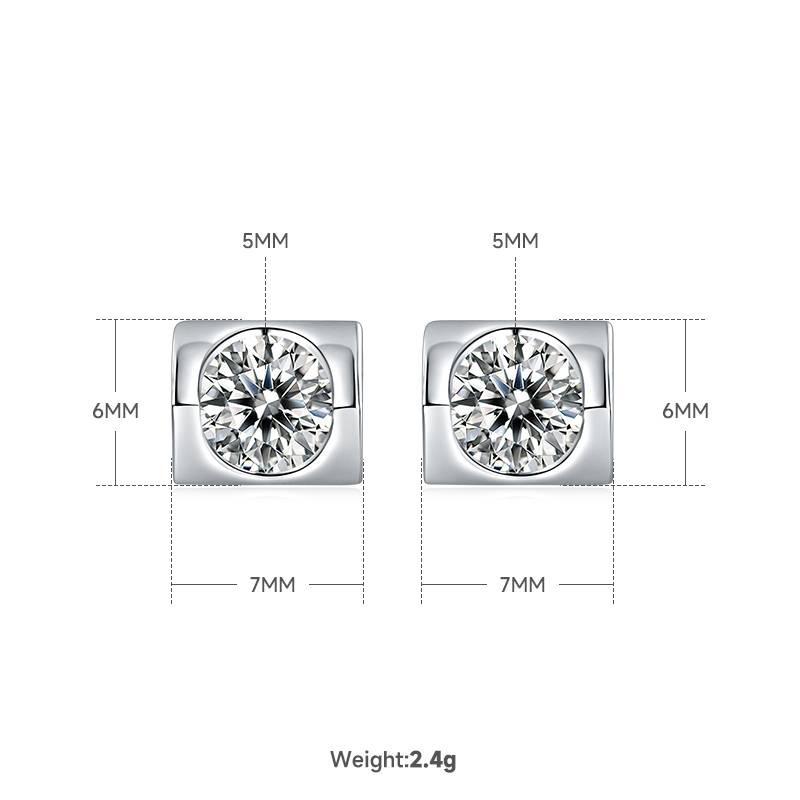 Angel Kiss S925 Silver Plated Platinum Moissanite Diamond Pendant Earnail Set